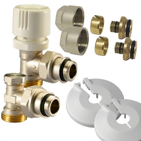Angled Radiator Panel Connection Kit (Pex)